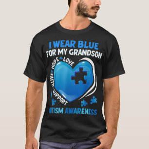 Oma Opa ich trage Blau für meinen Großmutter Autis T-Shirt