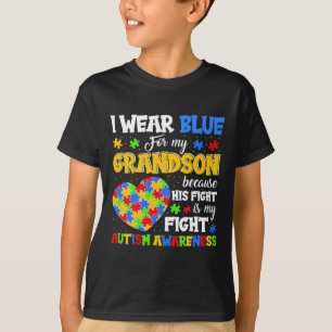 Oma Opa ich trage Blau für meinen Großmutter Autis T-Shirt