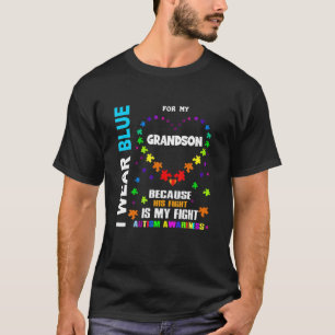 Oma Opa ich trage Blau für meinen Großmutter Autis T-Shirt