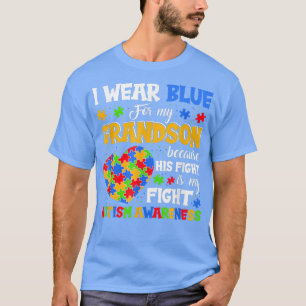 Oma Opa ich trage Blau für meinen Großmutter Autis T-Shirt