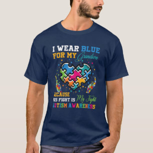 Oma Opa ich trage Blau für meinen Großmutter Autis T-Shirt