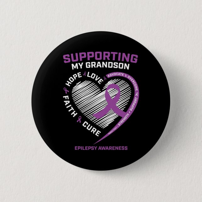 Oma Opa Lila Männer Großmutter Epilepsie Button (Vorderseite)