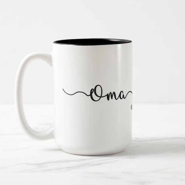 Oma & Opa  Zweifarbige Tasse (Links)