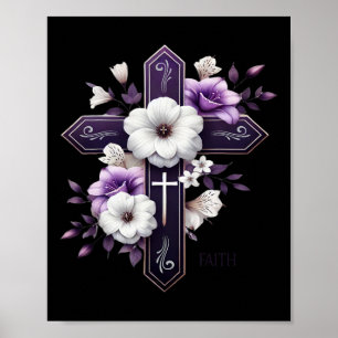 Oma Ostern Kreuz Gott Religiöser Glaube Basierend Poster