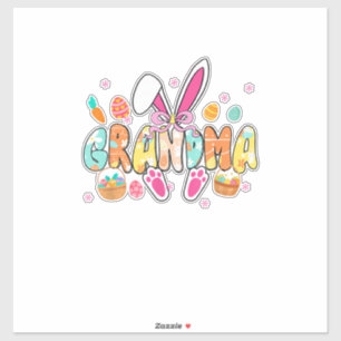 Oma Ostern Oma Kokette Hasenohren Eier Ba Aufkleber