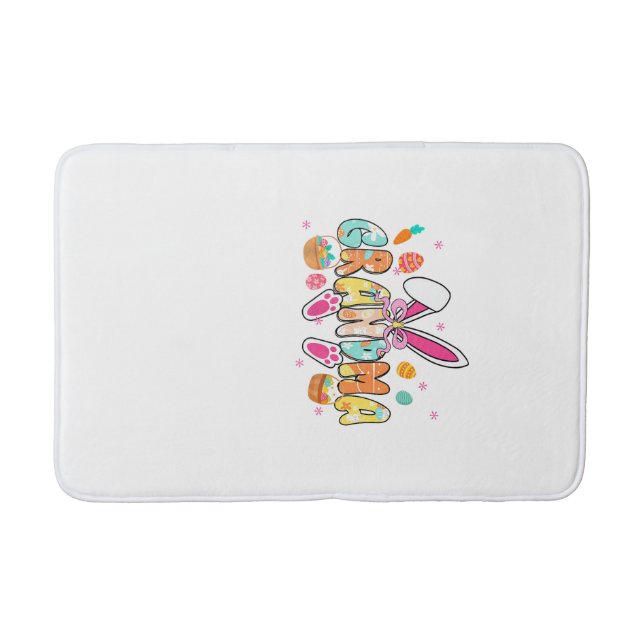 Oma Ostern Oma Kokette Hasenohren Eier Ba Badematte (Vorderseite)