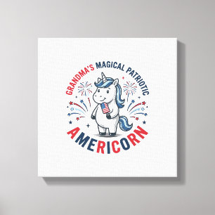 Oma patriotisches Americorn Einhorn-Shirt-Design_1 Leinwanddruck