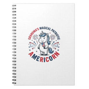 Oma patriotisches Americorn Einhorn-Shirt-Design_1 Notizblock