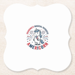 Oma patriotisches Americorn Einhorn-Shirt-Design_1 Untersetzer