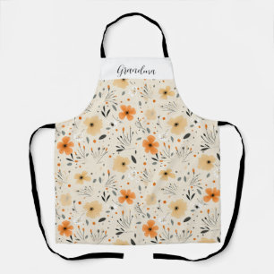 Oma Peach Floral Schürze