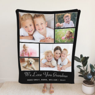 Oma Personalisiert Black Foto Sherpadecke