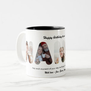 Oma personalisierte Fotocollage Großmutter Zweifarbige Tasse