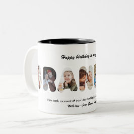 Oma personalisierte Fotocollage Großmutter Zweifarbige Tasse