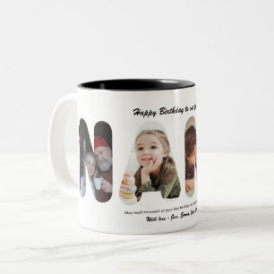 Oma personalisierte Fotocollage Großmutter Zweifarbige Tasse