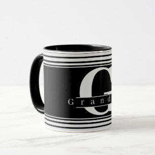 Oma personalisierter Monogramm Schwarz-Weiß-Tasse Tasse
