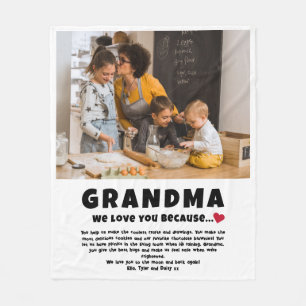Oma Personalisiertes Foto Geschenk von Kindern Fleecedecke
