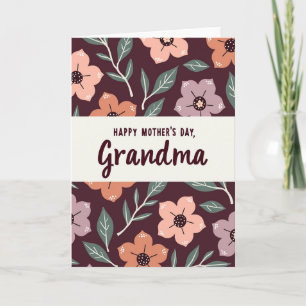 Oma Pfirsich-Blüten Tag Karte