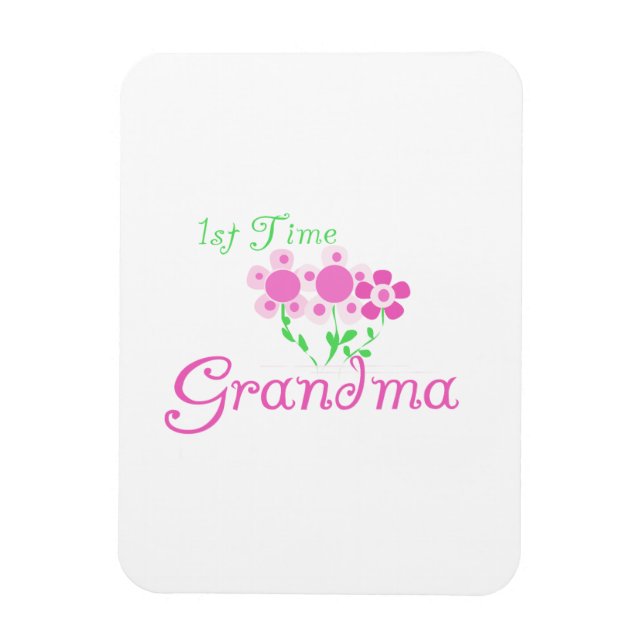 Oma Pink Blume zum ersten Mal Geschenke Magnet (Vertikal)