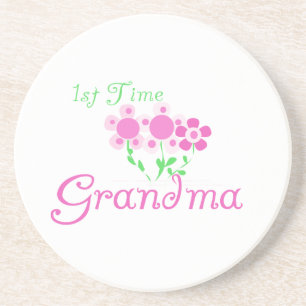 Oma Pink Blume zum ersten Mal Geschenke Untersetzer