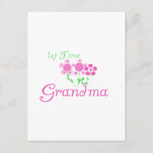 Oma-Pink-Blume zum ersten Mal Postkarte