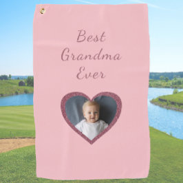 Oma Pink Hearts Großkinder Custom Foto Golfhandtuch