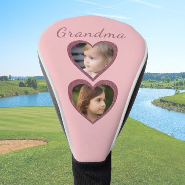 Oma Pink Herz 2 Enkel FotoCollage Golf Headcover (Von Creator hochgeladen)