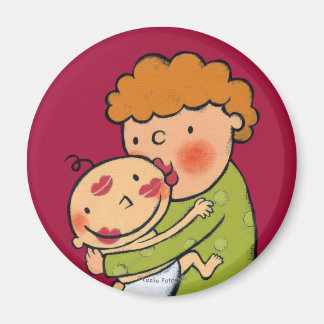 Oma Pink Lipstick Kisses für Baby Magnet