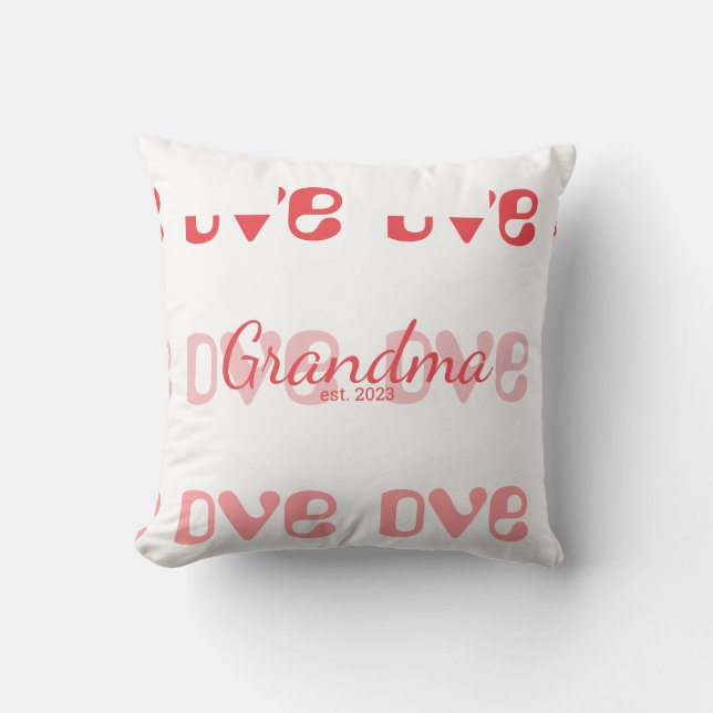 Oma Pink Rote Typografie Kissen (Vorderseite)