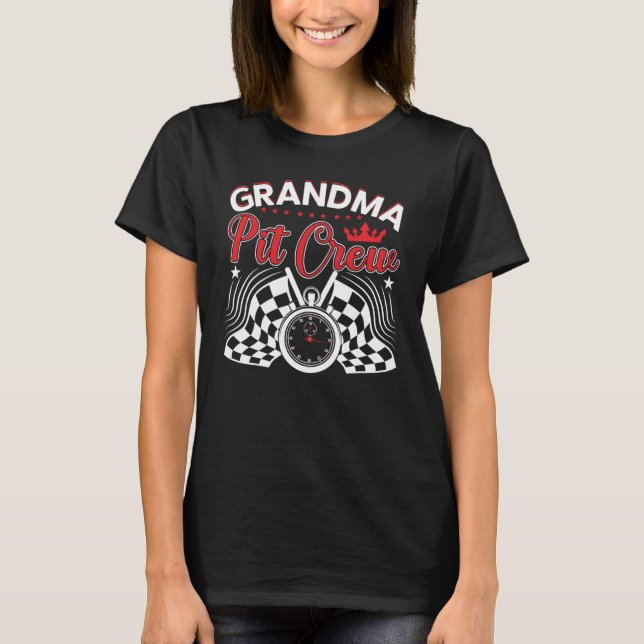 Oma Pit Crew Car Racing Platz 6 T-Shirt (Vorderseite)