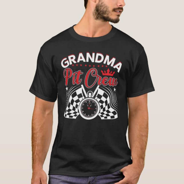 Oma Pit Crew Car Racing Platz 6 T-Shirt (Vorderseite)