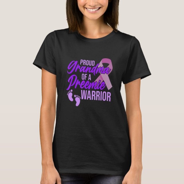 Oma Preemie Warrior Frühreife Bewusstsein G T-Shirt (Vorderseite)