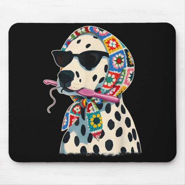 Oma-Quadrat-Dalmatiner Lustiger Dalmatiner-Hund Mousepad (Vorne)