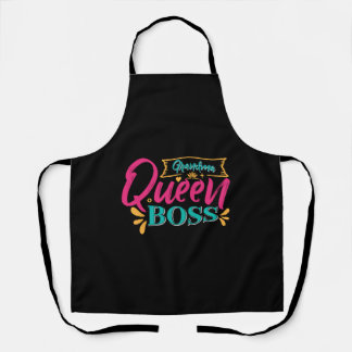 Oma Queen Boss Super Grandma Granny Schürze