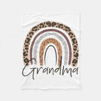 Oma Rainbow Cheetah Leopard Women Christmas Fan Fleecedecke