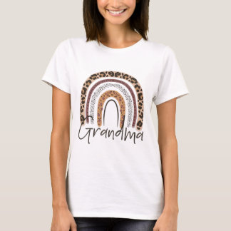 Oma Rainbow Cheetah Leopard Women Christmas Fan T-Shirt
