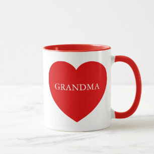 Oma Red Heart Tasse