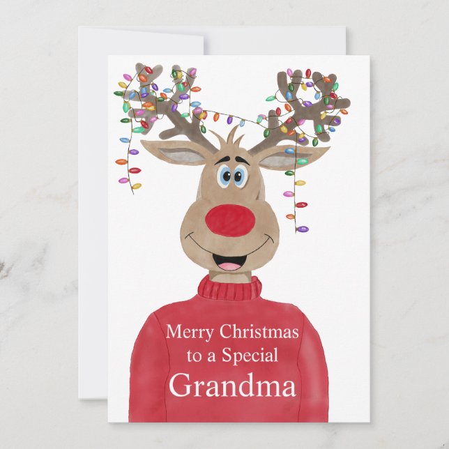 Oma Reindeer Weihnachten individuell anpassbar (Vorderseite)