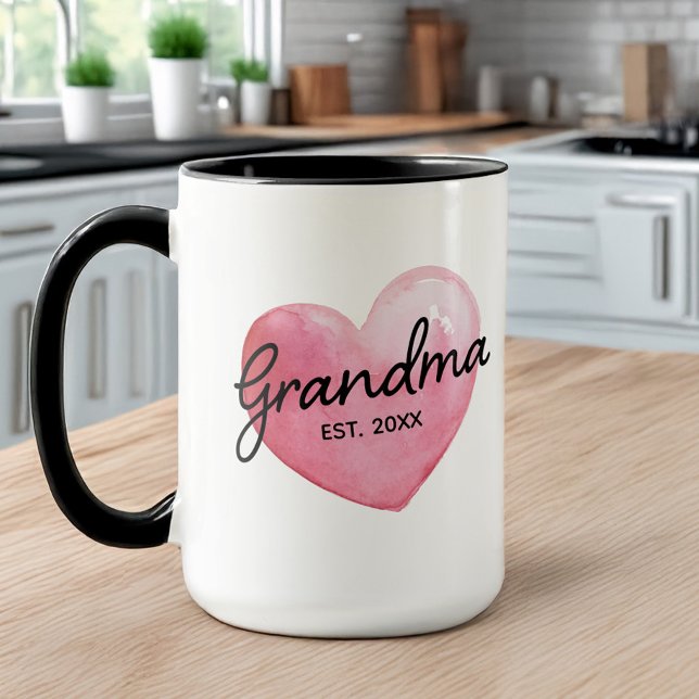 Oma Reveal etablierte Datum Herz Tasse (Von Creator hochgeladen)