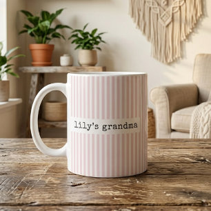 Oma Rosa Streifen Personalisierte Oma Kaffeetasse