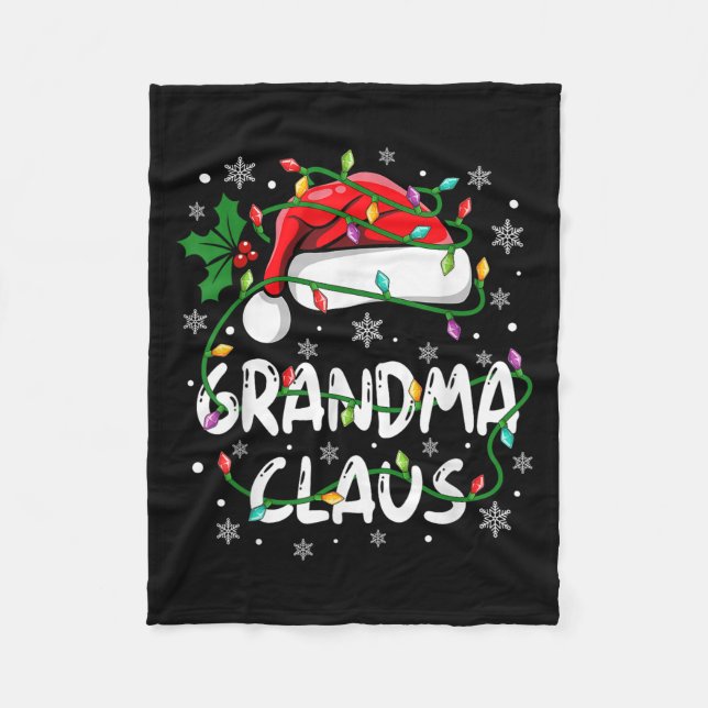 Oma Santa Claus Familienweihnachtsfeier Crew Ma Fleecedecke (Vorderseite)