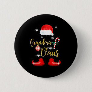 Oma Santa Claus Fun Familienweihnachtsjubiläen für Button