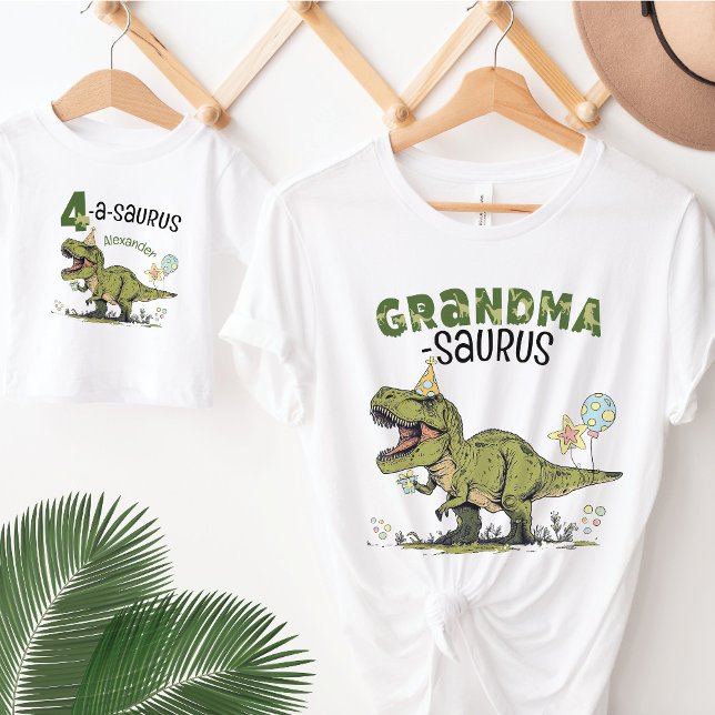 Oma-Saurus Dinosaur Thema Kindergeburtstag Party T-Shirt (Cute Grandma-saurus dinosaur theme kids birthday party matching family t-shirt, T-Rex, grandmother )