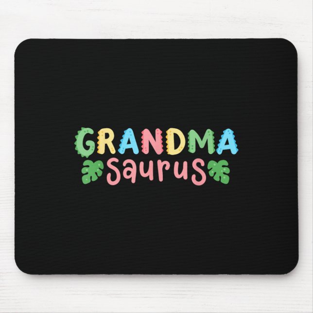 Oma Saurus Kids Dinosaur Birthday Party Family Mousepad (Vorne)