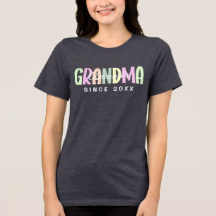 Oma seit 20XX Moderne, einfach Personalisiert Tri-Blend Shirt