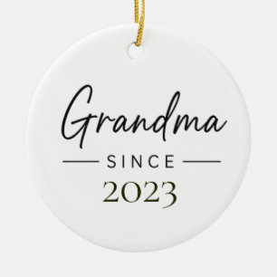 Oma seit Personalisiertes Jahr Handschriftliche Fa Keramik Ornament