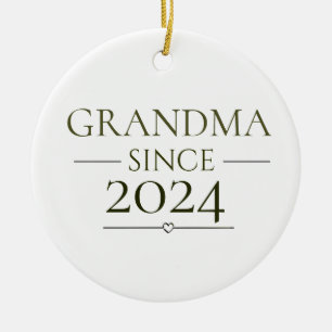 Oma seit Personalisiertes Jahr Minimal Familie Keramik Ornament