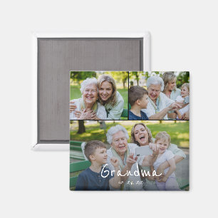 Oma seit Weiß Schrift 3 Foto Magnet