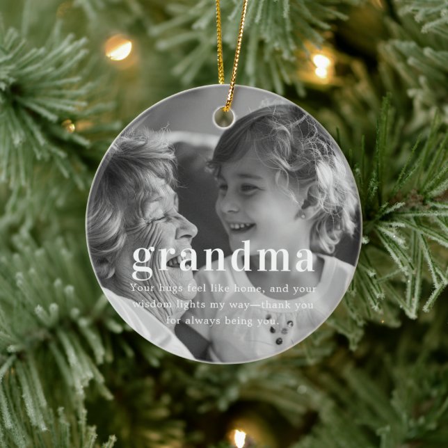 Oma | Sentimental Foto Keepake Weihnachten Keramik Ornament (Baum)
