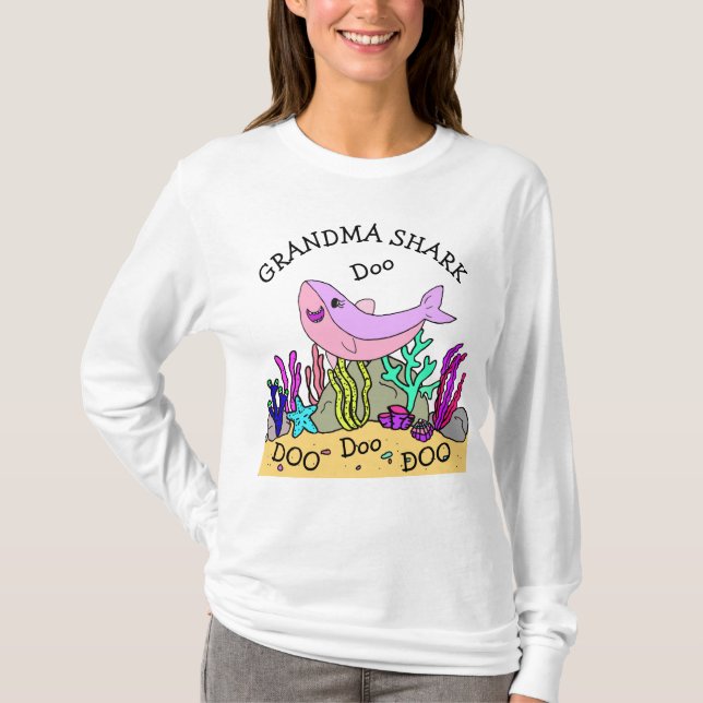 Oma Shark Doo Doo Family T-Shirt (Vorderseite)