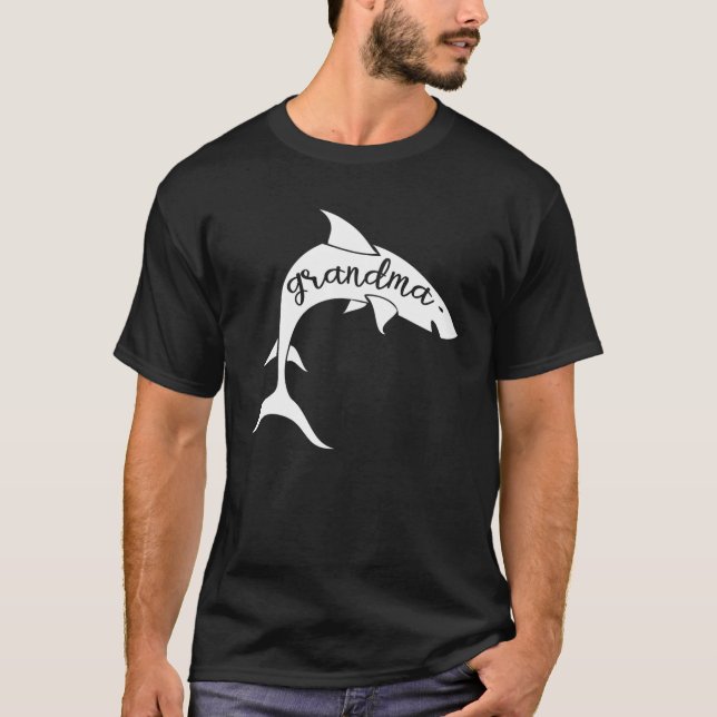 Oma Shark Familie zum Muttertag T-Shirt (Vorderseite)